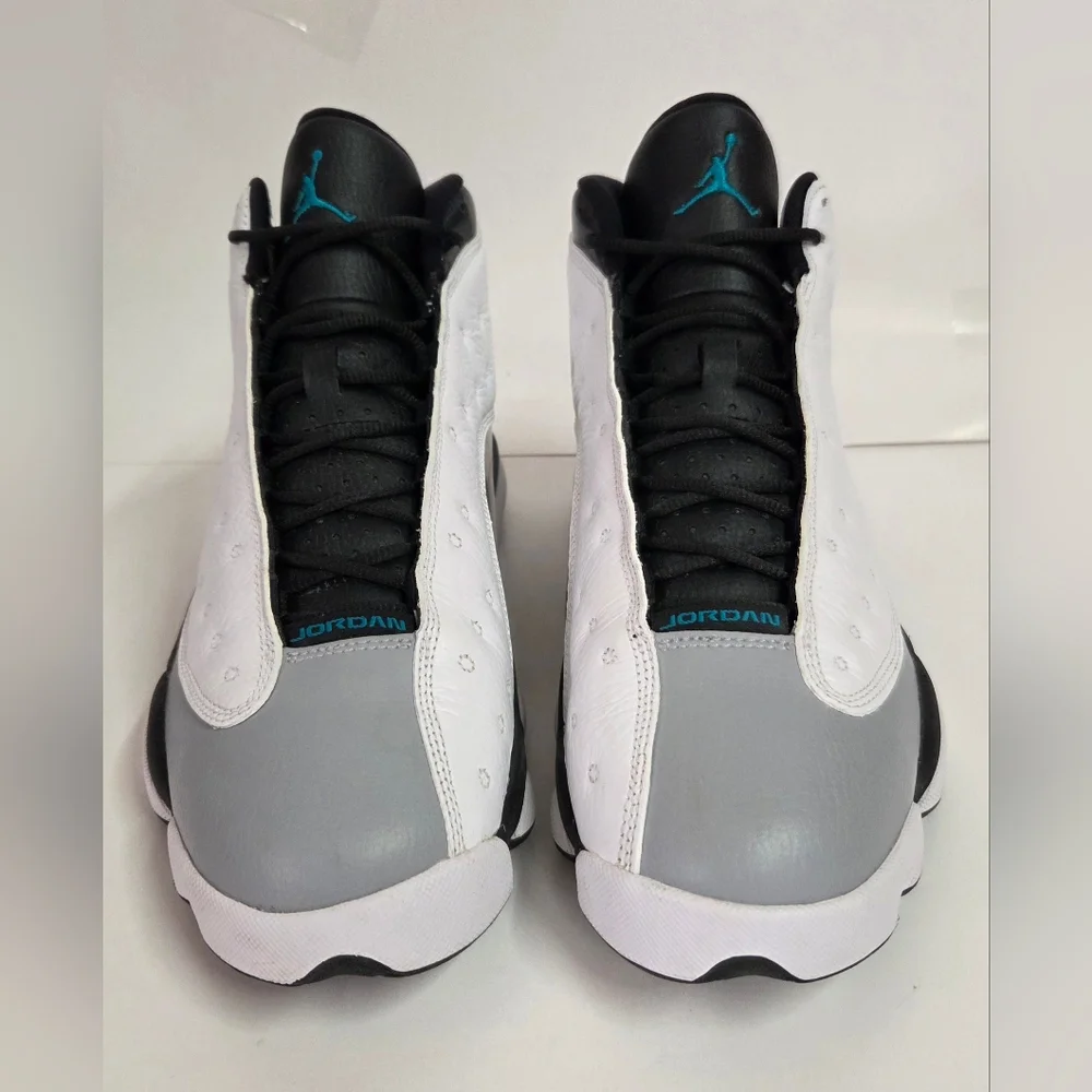 Nike Air Jordan 13 Retro White-Teal-Grey Barons Hologram Mens Sz 10 [414571-115] - Picture 4 of 10